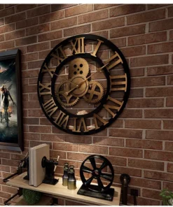 Creative retro wall clock fashion wall clock decorative gear wall clock living room wall clock