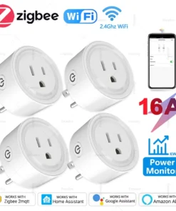 Smart Plug Zigbee/WiFi Socket US 16A With Power Monitor Timing Function APP Control Smart Home Automation Works With Alexa Z2M