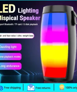 1202 Wireless Bluetooth Speakers Home Outdoor Portable Small Speaker Subwoofer Car Audio Bass MP3 Player Sound System LED Lights