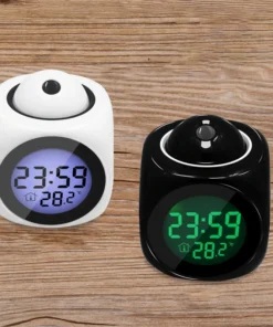Multi-function Projection Chime Clock LED Light Projection Alarm Clock Voice Chime Clock Projection Clock