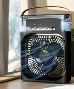 USB Humidifier Fan with 5 Sprays for Office, Dorm, and Home Use – Aromatherapy, Cooling Air Conditioner & Water Filling Fan