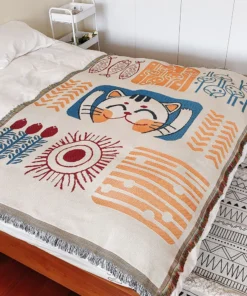 Funny Cute Lucky cat Blankets For You Comforter Sofa Bed Cover Blanket Home Textile Decorative Blanket,Outdoor,Picnic