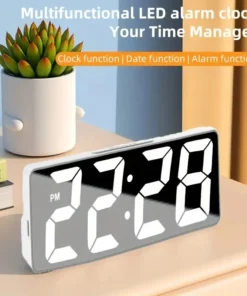 Latest Digital Clock LED Alarm Clock Bedroom Electronic Desktop Clock With Temperature Display Adjustable Brightness 12/24 Hours