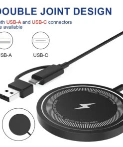 Wireless Charger 15W Compact And Convenient Black For Iphone 15/14/13/12/11/Pro/Max/Se 2020/Xs/Xr/X/8 Plus